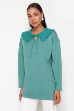 Trendyol Mint Oversize Baby Collar Knitted Tunic