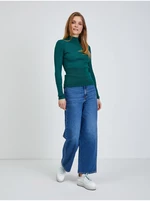 Green ribbed sweater ORSAY