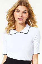 Trendyol White Collar Detailed Fitted/Situated Knitted Blouse