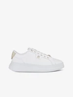 White Women's Leather Sneakers Tommy Hilfiger Pointy Court Sneaker Hardware