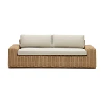 Kremowo-naturalna sofa ogrodowa ze sztucznego rattanu Portlligat – Kave Home