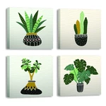 Obrazy zestaw 4 szt. 30x30 cm Plants – Wallity