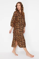 Trendyol Animal Print Wide Fit Midi Woven Beach Dress