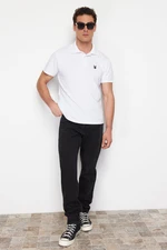 Trendyol White Regular/Normal Cut Deer Patterned Polo Neck T-shirt