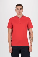 Tommy Hilfiger Polo tričko - BASEBALL COLLAR SLIM POLO červené