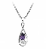 Silver Cat Módní náhrdelník s amethystovým zirkonem SC402