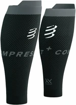 Compressport R2 Oxygen Black/Steel Grey T4 Bežecké návleky na lýtka