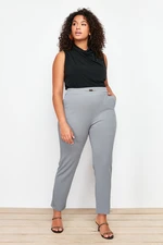 Trendyol Curve Gray Cigarette Accessory Detailed Knitted Trousers