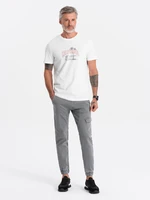 Ombre Men's JOGGERS pants with cargo pocket - gray