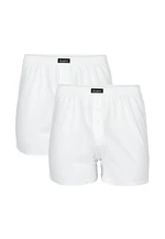 Pánské klasické boxerky s knoflíčky ATLANTIC 2PACK - bílé