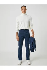 Koton Basic Gabardine Pants with Buttons, Pocket Detailed.