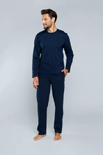 Men's pyjamas Niko, long sleeves, long pants - dark blue