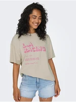 Beige Women's Oversize T-Shirt ONLY Lina - Women