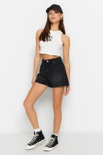 Trendyol Black High Waist Denim Shorts