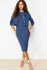 Trendyol Indigo Plain Knitwear Dress