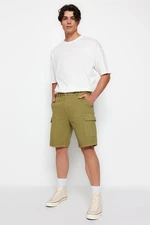 Trendyol Khaki Comfort Fit Cargo Pocket Denim Denim Shorts & Bermuda