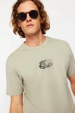 Trendyol Mint Relaxed Printed 100% Cotton T-Shirt