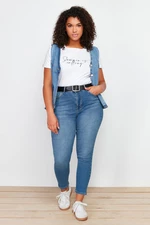 Trendyol Curve Dark Blue Super High Waist Skinny Jeans