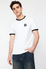 Trendyol White Regular Cut Printed 100% Cotton Short Sleeve T-Shirt