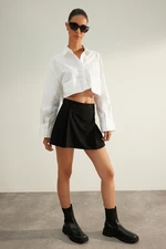 Trendyol Black Premium Quality Pleated Woven Short Skirt