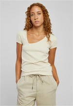 Women's Organic Asymmetrical T-Shirt with White Sand