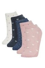 DEFACTO Women's 5-Pack Cotton Ankle Socks