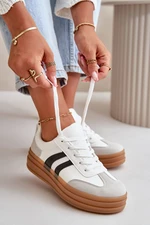 Women's platform sneakers white-gray Nesonice