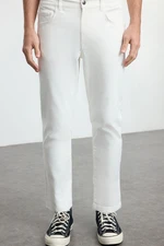 Trendyol White Regular Fit Gabardine Woven Trousers