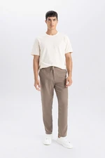 DEFACTO Men's Light Brown Jogger Slim Fit Elastic Leg Trousers