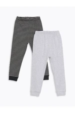 LC Waikiki LCW baby Anthracite Printed Elastic Waist Striped Baby Boy Pajama Bottom 2-Pack