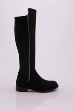 DGN 504 Women's Back Stretch Zip Up Knee High Flats Boots.