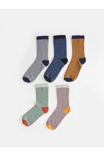 LC Waikiki 5-Piece Striped Boy's Crew Neck Socks