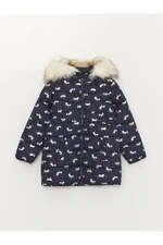 LC Waikiki Lw - Hooded Printed Girls Coat