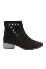 DGN Pm161-k0020 Pointed Toe Women's Short Heel Boots with Trock on the Sides