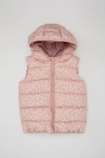 DEFACTO Baby Girl Hooded Water Repellent Fabric Patterned Puffer Vest