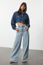 Trendyol Blue High Waist Extra Wide Leg Palazzo Jeans