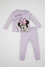 DEFACTO Baby Girl Disney Mickey & Minnie Long Sleeve Top Long Bottom Cotton Pajama Set