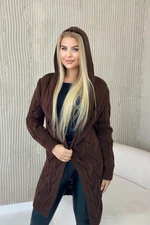 Brown cardigan with hood