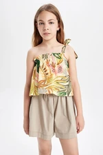 DEFACTO Girl's Short Sleeve Blouse