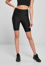 Women's high-waisted cycling shorts with lace trim black