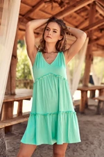 Oversize, mint sleeveless dress