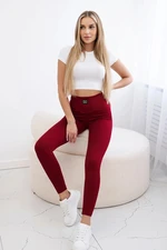 Ribbed leggings burgundy