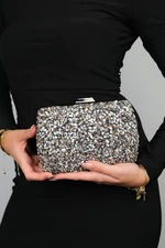 LuviShoes SEOUL Platinum Pebble Stone Women&#39;s Evening Bag