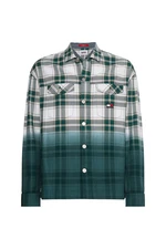 Tommy Jeans Shirt - TJM DIP DYE CHECK OVERSHIRT green