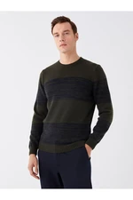 LC Waikiki Crew Neck Long Sleeve Striped Men's Knitwear Sweater