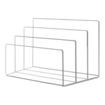 1 PCS File Holder 3 Sections Vertical Desktop Organizer Transparent Office File Sorter Stand Rack For Documents Letter Book