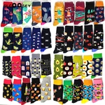 5 Pairs/Pack Funny Novelty Men Cotton Socks Cartoon Casual Hip Hop Creative Soft Comfortable Divertido Hombre Calcetines