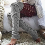 Winter Women Long Leg Warmers Knitted Knee High Stocking Solid Thermal Beenwarmers Ladies Leg Warmers