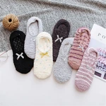 Floor Boat Socks for Women Men Winter Warm Plush Breathable Non-Slip Socks Solid Short Socks Slippers Indoor Yoga Socks