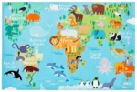 Dětský kusový koberec Torino kids 233 WORLD MAP-80x120